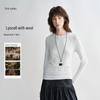 Chumian Lyocell Wool Blend Long Sleeve Crewneck Tee