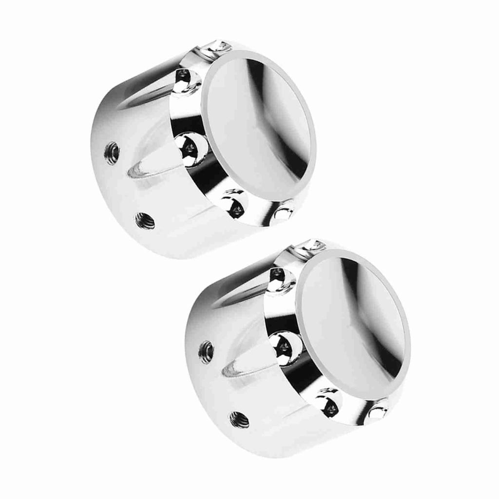 2pcs CNC Aluminum Motorcycle Front Axle Skull Nut Bolt Cover Cap (Plating)