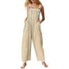 Womens Casual Overalls Jumpsuits Adjustable Straps Sleeveless Summer Cute Comfy Rompers With Pocket