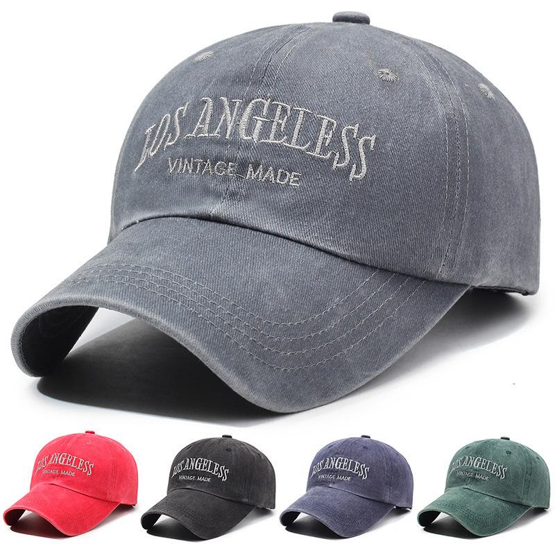 American ins washed versatile baseball cap big head circumference shows small face simple versatile cap deepened curved brim hat
