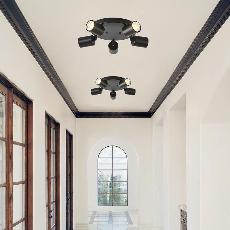 Surface-mounted Spotlights LED Ceiling Lights Three-head Ceiling Round Corridor Living Room Atmosphere Decoration Main Light