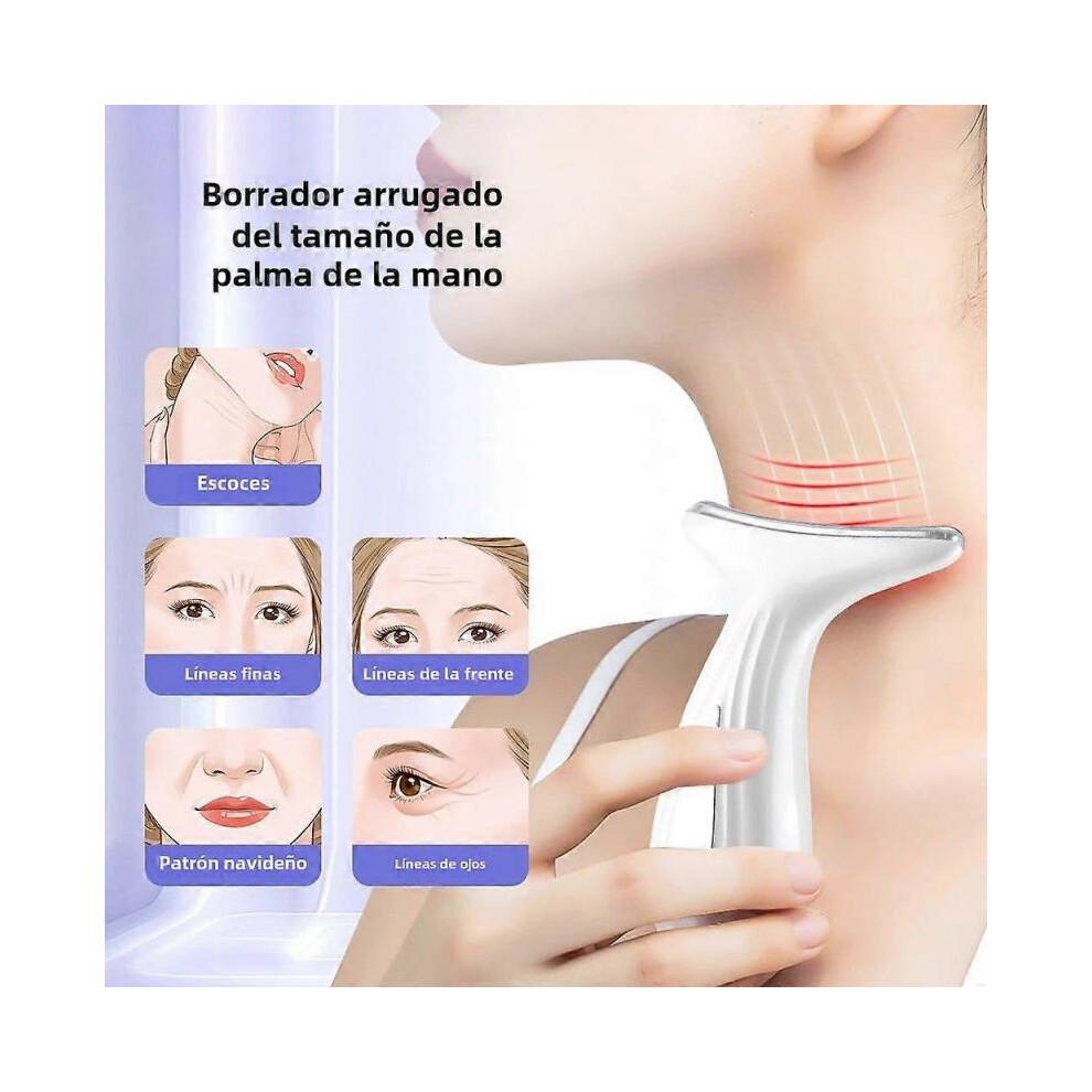 Face and Neck Lifting Device with Heated Microcurrent and LED Red Light Therapy, Vibrating Facial Massager, Double Chin Eliminator, Skin Rejuvenation