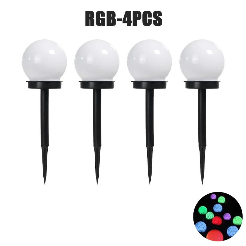 6PCS LED Solar Lawn Light Spherical Energy Saving Waterproof Simple Atmosphere Lighting Outdoor Garden Lawn Street Garden Lights