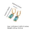 Rectangular Imitation Crystal Dangle Earrings for Women New Fashion Zirconia Earring Golden Wedding Party Jewelry Accessories