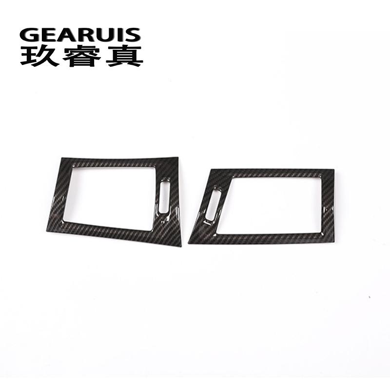 Car Styling AC przedni wylot powietrza tapicerka dekoracyjna naklejka naklejka pokrywa z włókna węglowego dla BMW X3 F25 X4 F26 wnętrze Auto