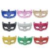 Masquerade Half Face Mask for Women Hollow Carving Glitter Party Mask Lightweight Comfortable Elastic Strap Halloween Costume Accessory