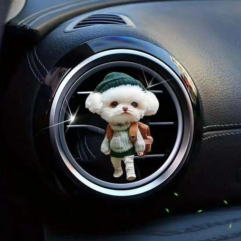 1Pc Hoodie Kitten Finished Ventilating Clip Car Decoration Aromatreatment Acrylic Accessories