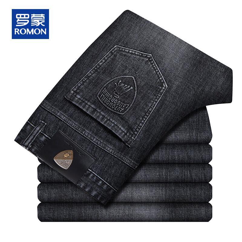 ROMON Men's Relaxed Straight Fit Spring/Autumn Denim Jeans