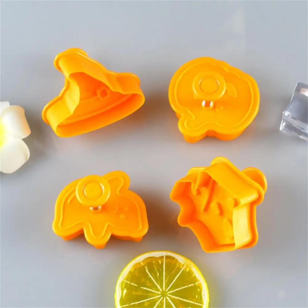 4PCS Non-stick Halloween Cookie Mold Easy To Clean Odorless Wear Resistant Kitchen Appliances Baking Appliances Orange Non-toxic