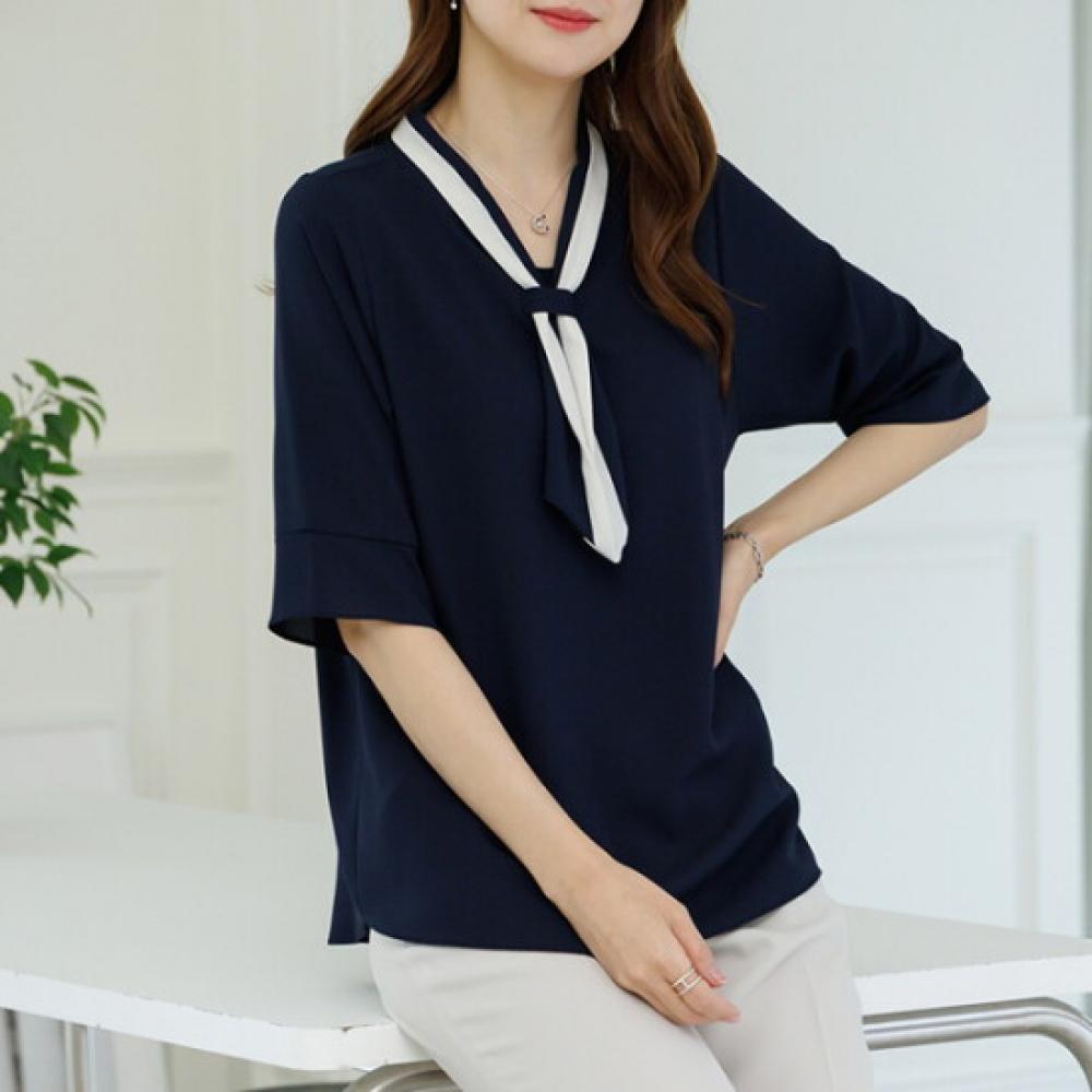 Dedra Tight Blouse   99size  Color Block Tbd3214
