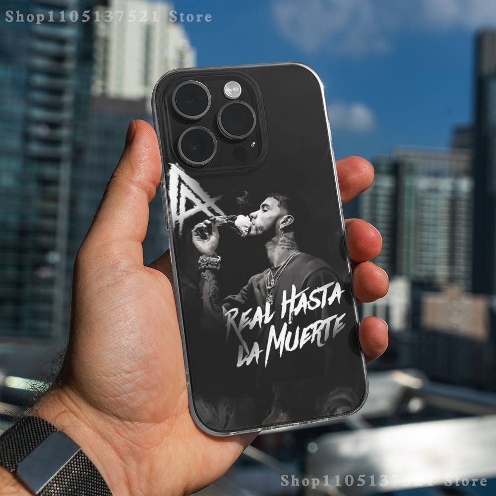 

Rapper A-Anuel AA Real Phone Case For iPhone 16,15,17,12,13,14,11 Max,Pro,Plus,X,XS,XR,SE4,E Mini Transparent Cover iPhone13