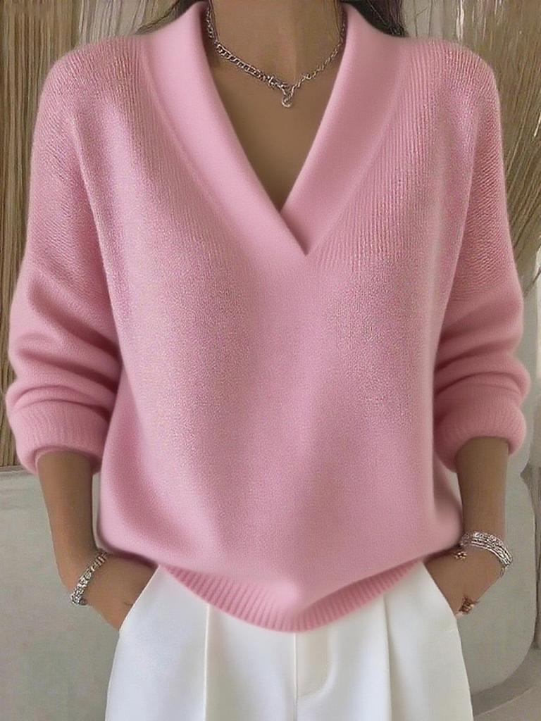2025 Damen Freizeit V-Ausschnitt Strickpullover - Europäische & Amerikanische Herbst/Winter Mode