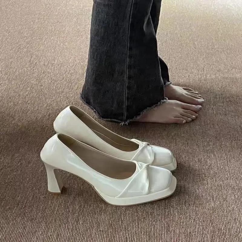 

Модные квадратные каблуки Японский стиль Лолита Мэри Джейн Носок Женские туфли-лодочки Готическая женская обувь Молодой шик и элегантность Последний оригинал Марк 42