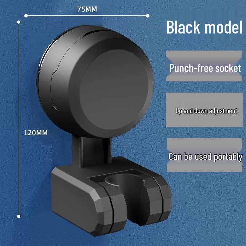 Punch-Free Adjustable Shower Head Holder with Suction Cup Base