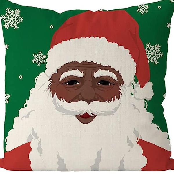 Christmas Pillowcase Linen Print Elk Snowman Home Decoration Sofa Cushion Cover