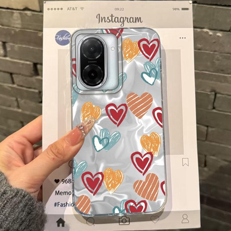 Cute Heart Bow Girls Phone Case For Xiaomi Redmi 14C 13C 10 9A 9C Note 14 13 12 11 10S 9 8 Pro Plus A5 A4 A3 A2 A1 Fundas Cover