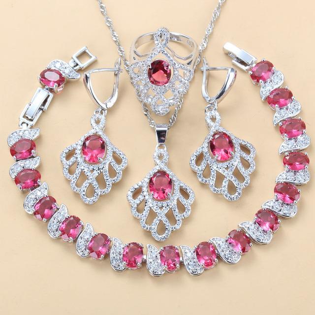 Modré šperky se vsazenými drahokamy Přívěsek Náušnice Náhrdelník a Prsten Dámská sada