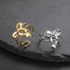 Skyrim Romantic and Sweet Bow Women's Open Ring Stainless Steel Adjustable Ring Simple Style Fashion Bow Ring Jewelry Gift
