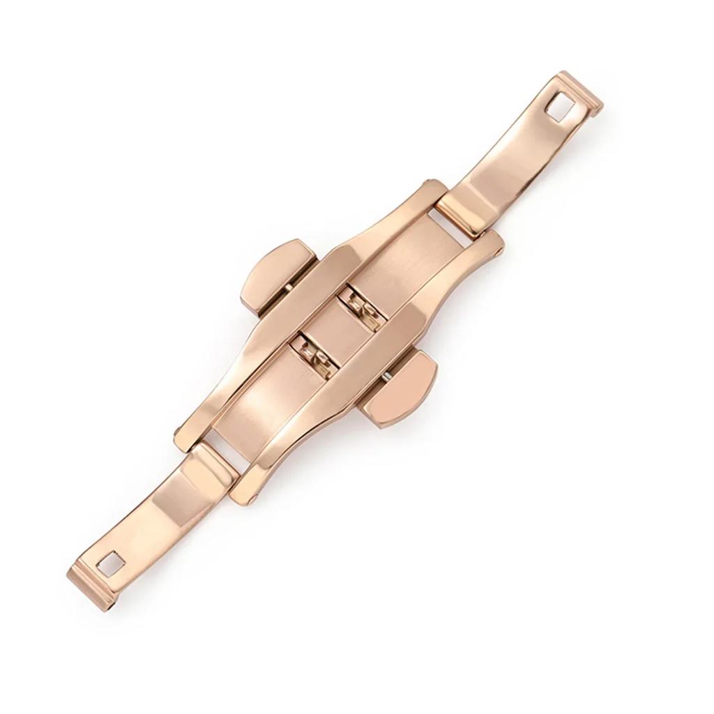 Polished Stainless Steel Buckle Watch Band Button Butterfly Clasp Double Press Folding Buckles Universal Strap Watch Accessories