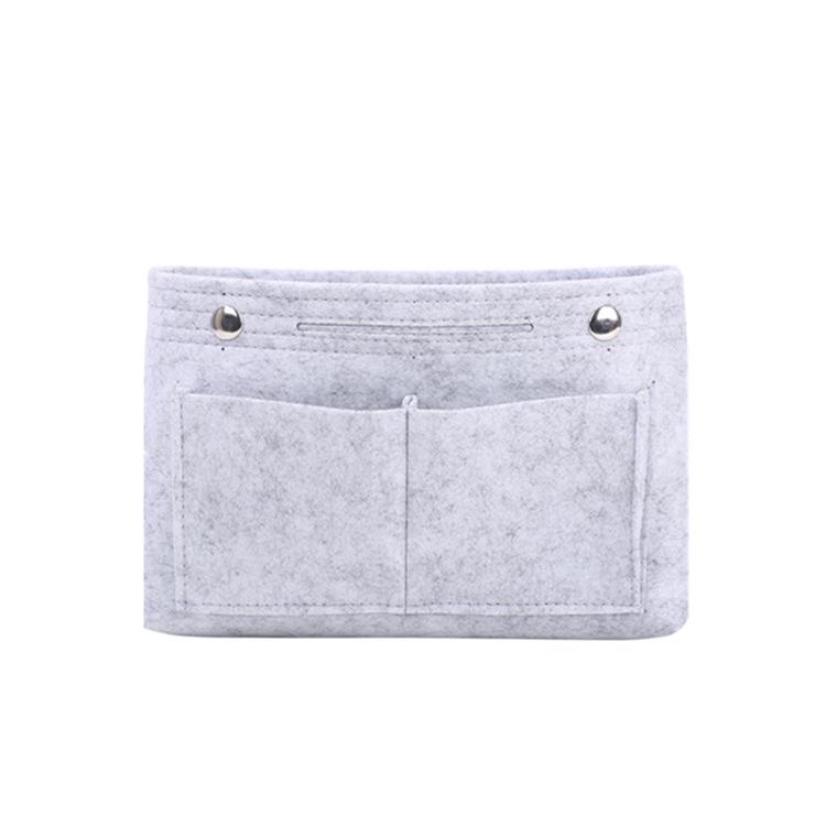 Large Capacity Felt Makeup Bag: Multifunctional Women's Travel Organizer with Snap Closure