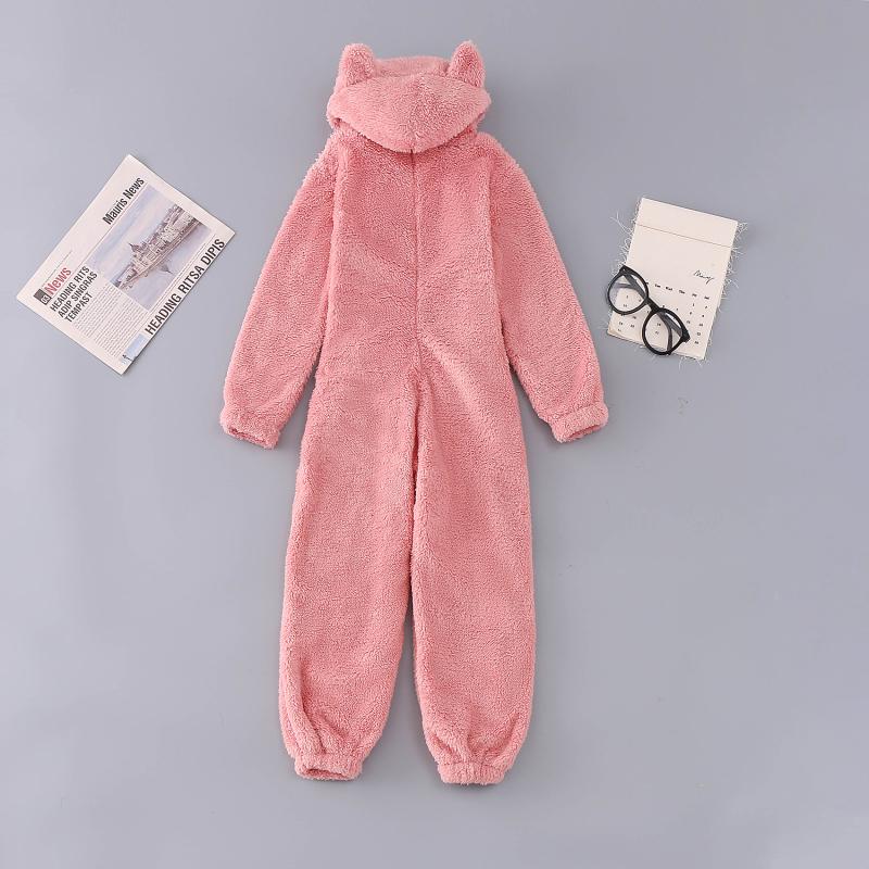 Buy Winter Plush Thicken Jumpsuit Hooded Pajamas Cute Warm Children's Pajamas at affordable