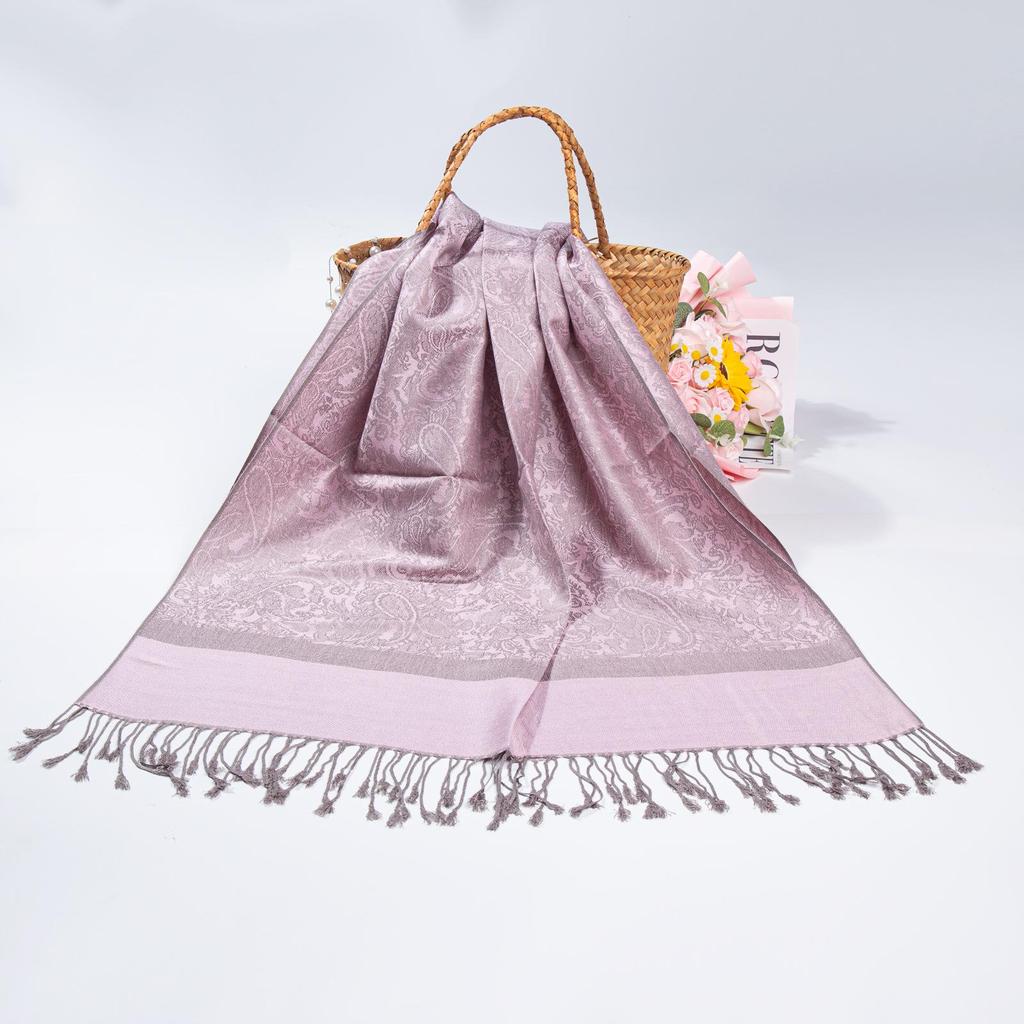 Ethnisch Stil Paisley Pashmina Hijab Schal mit Jacquard und Quasten