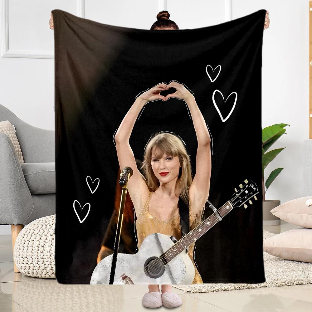 Coperta di Flanella Scintillante per Performance di Taylor Swift - Morbida e Adatta per Divani, Letti, Uffici, Viaggi, Tutte le Stagioni, Ottimo Regalo per Feste e Compleanni.