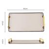 Rectangular Plastic Serving Tray with Gold Handles