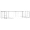 Vidaxl Dog Pen, With Roof, Galvanized Steel, 16.94 M²