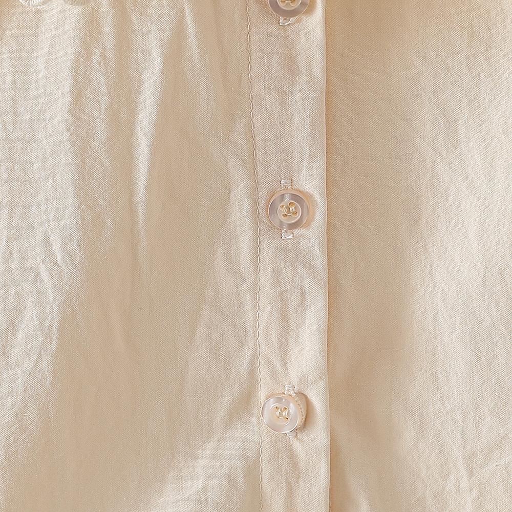 2-8Y Girls 100% Cotton Shirt Floral Embroidery Lace Lapel Puff Long Sleeve Button Down Soft Breathable Children Daily Tops