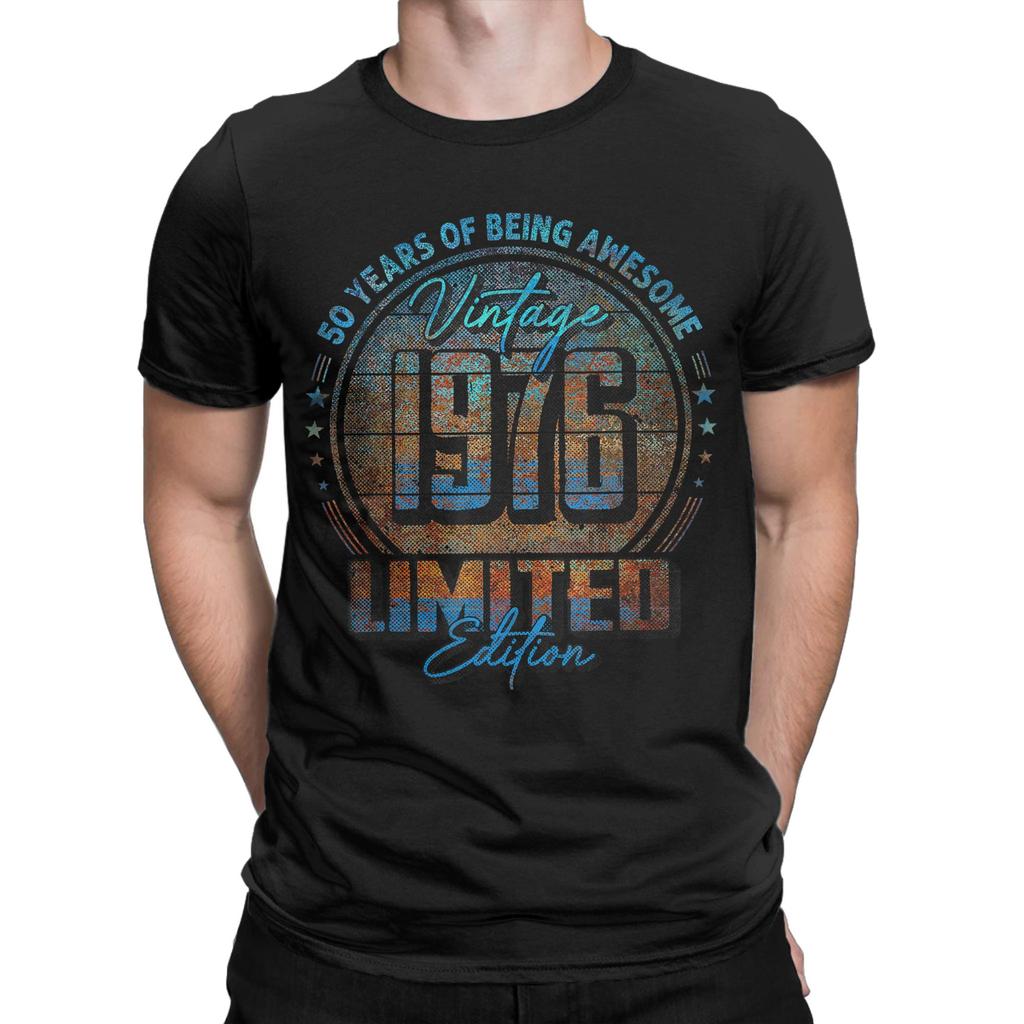 Unisex Unisexs Vintage 1976 50 Year Old Music T Shirt 50th Birthday 100 Cotton Clothing Funny Short Sleeve Tee Shirt TShirt