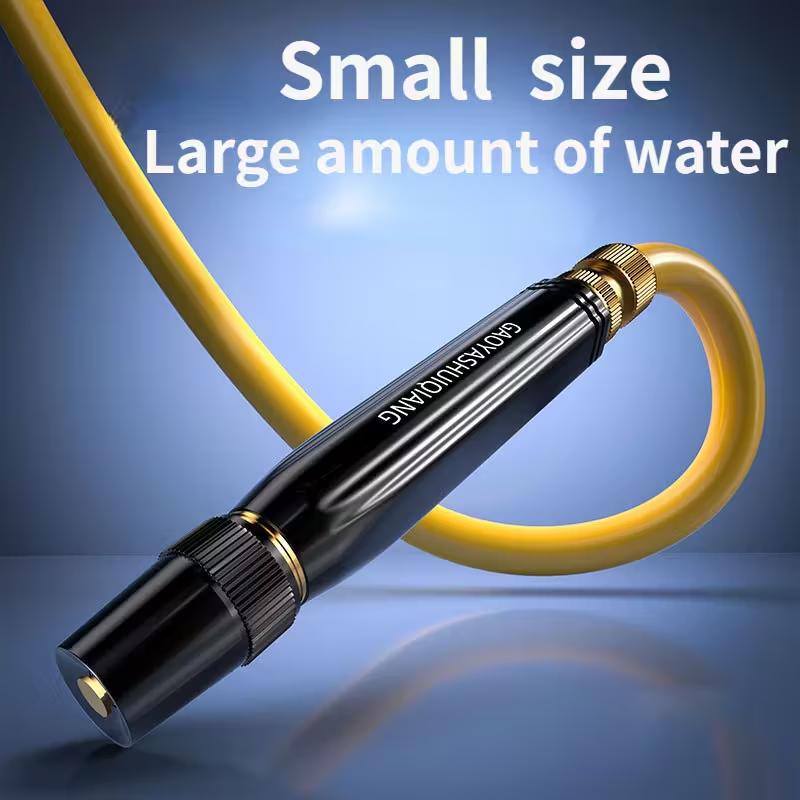 Portable High-Pressure Water Gun 7 Spray Modes Ergonomic Grip Battery-Free Black Gold Lightweight Durable for Car Wash Garden