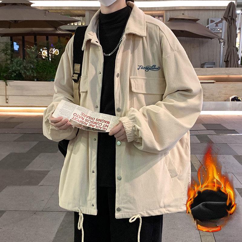 

Мужская ретро-куртка на осень и зиму, вельветовая, свободного кроя, повседневный топ, модная куртка M