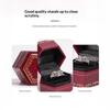 Vintage Hexagonal Velvet Ring Box Delicate Embossed Jewelry Storage Case For Proposal Wedding Jewelry Display Use