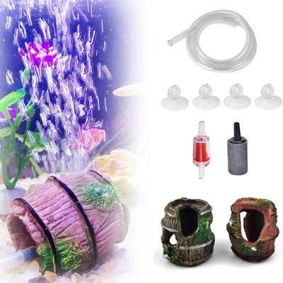 Adornos Decoraciones Acuario Barril de Resina Artificial Cueva Accesorios de Paisajismo Para Decoración de Acuario Accesorio Bomba de Aire Acuario