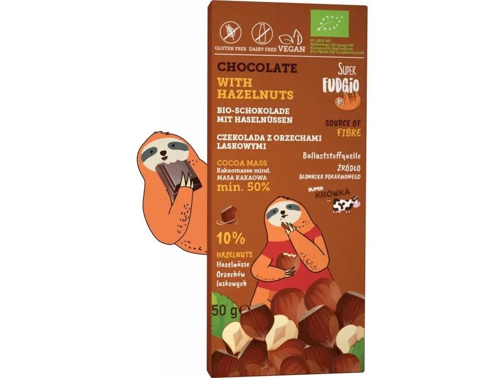 Chocolate with hazelnuts Super Fudgio Organic 50 g