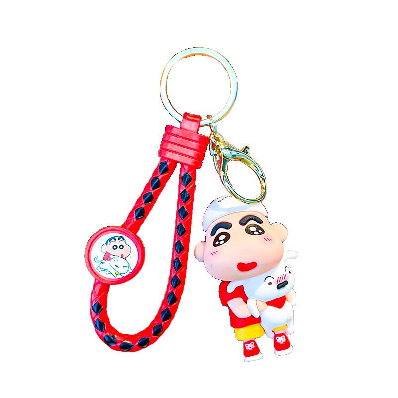 Cute Creative Crayon Shin-chan Couple Keychain Adorable Silicone Key Ring Gift