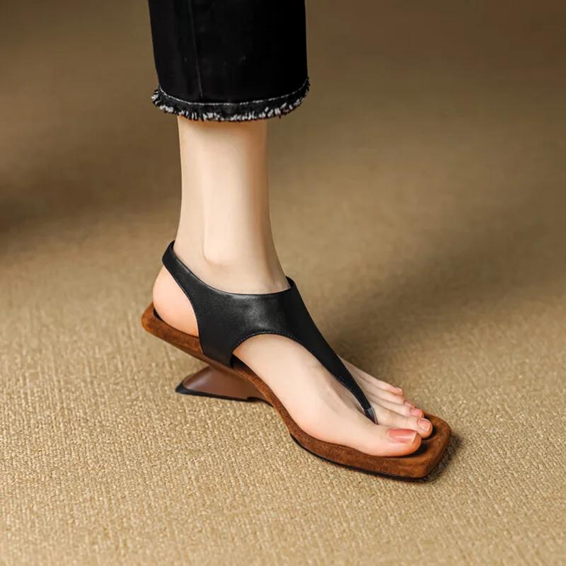 Retro Style Women Vacation Sandals Fashion Clip Toe Summer Casual Party Female Wedges Heel Sandals