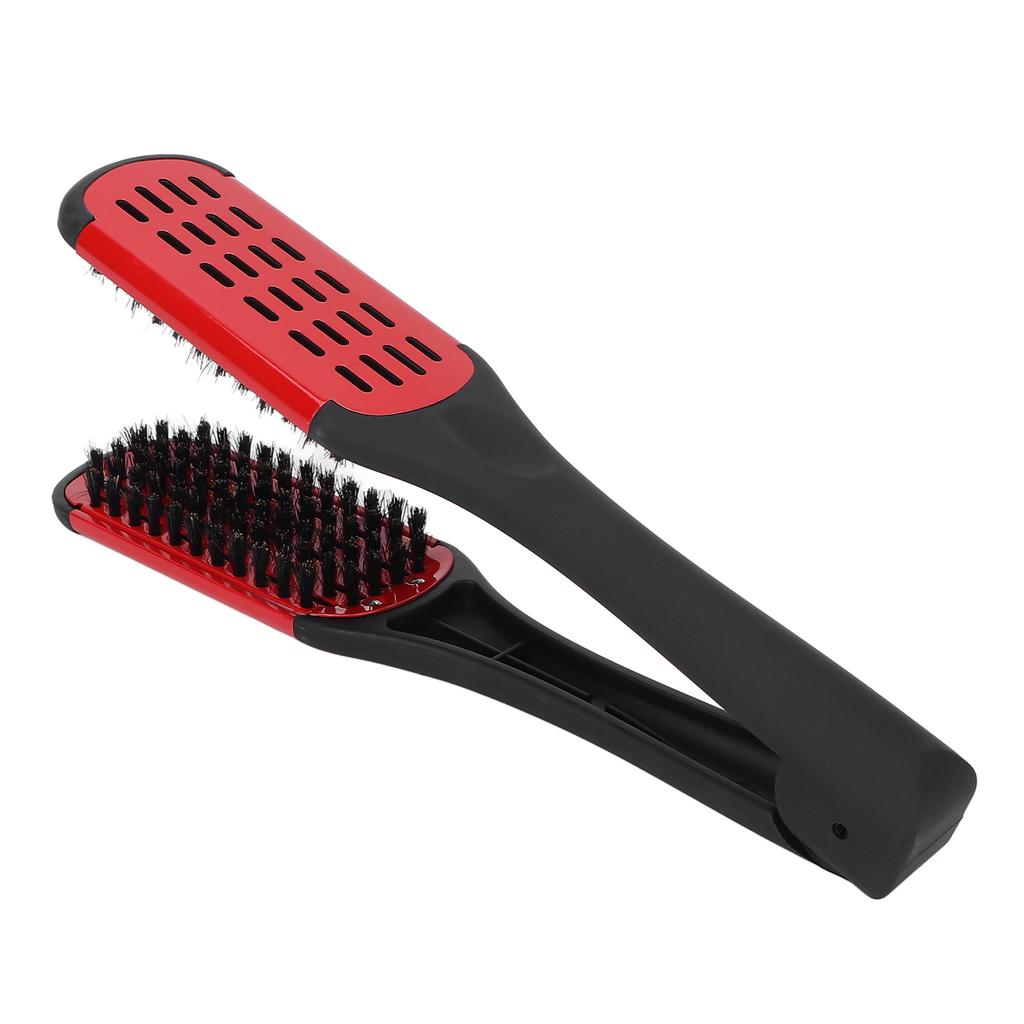 Bristle Double Sided Brush Clamp Multifunctional Hair Brush Straightener Styling Tool for Women Men