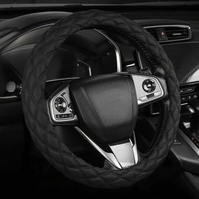 Durable Anti Slip Steering Wheel Cover Protector Breathable Leather Protection 38cm Trendy Car Accessories Vehicle