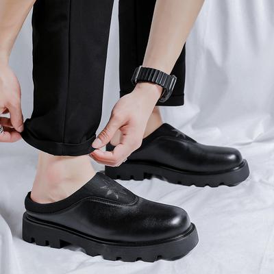 Mode Mode Leder Herren Hausschuhe Hohe Qualität Schwarz Herren Slipper Lässig Jugendlich Bequeme Laufsandalen Pantoletten Halbslipper Loafer