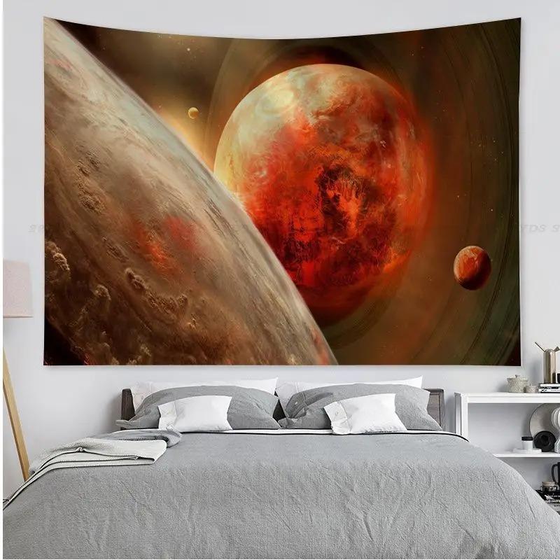 Office Living Room Tapestry Universe Planet Printed Tapestry Home Wall Decoration Tapestry