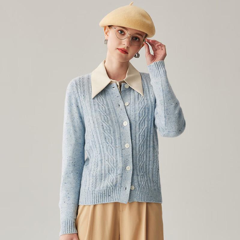 Zhaojun Women's 2025 Fall/Winter Thick Cashmere Round Neck Cardigan Sweater