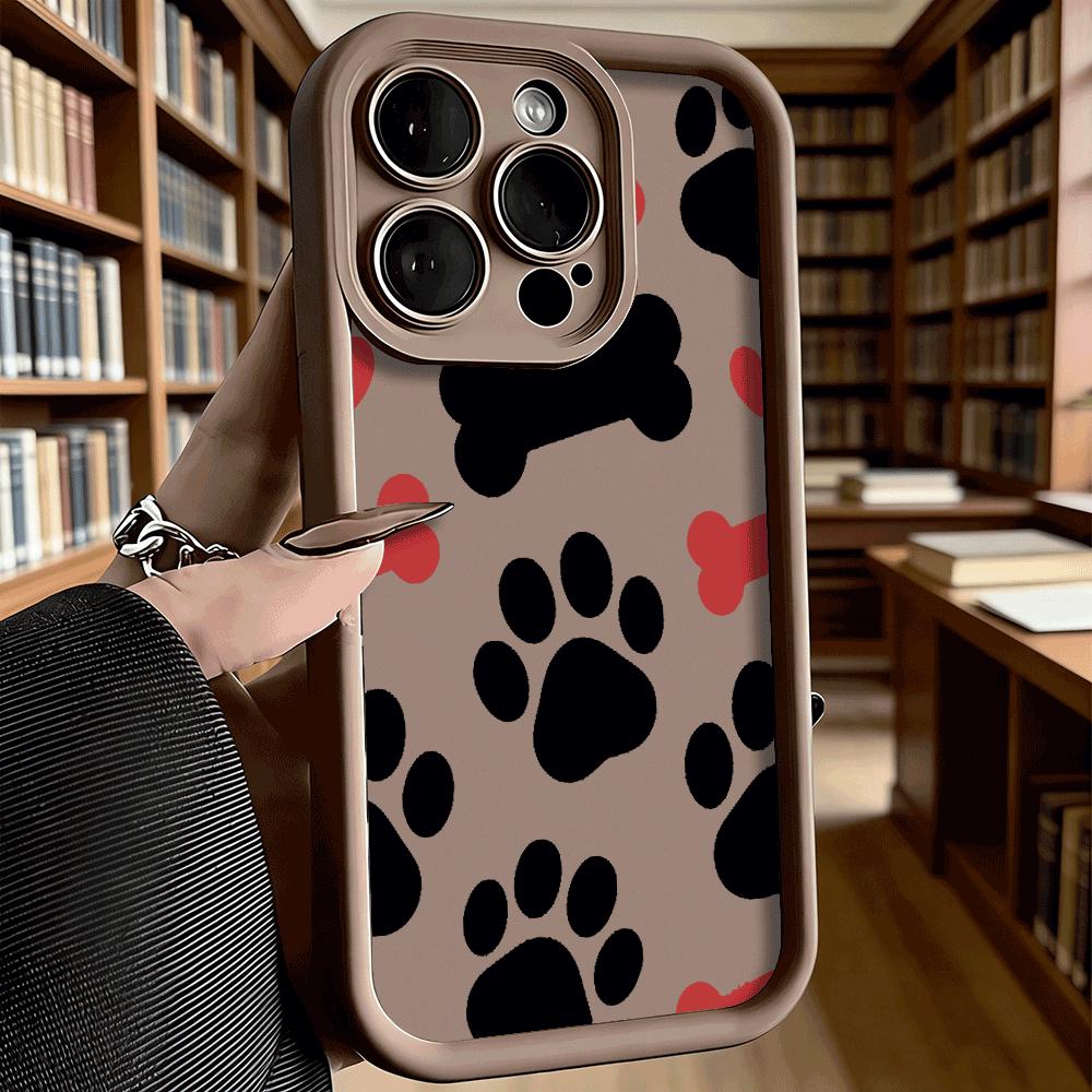 Paw Print Dog Bone Pattern Shockproof Soft Phone Case For Xiaomi Redmi Note 15 14 13 12 11 10 9 8 Pro Anti-Slip Anti-Fall Cover