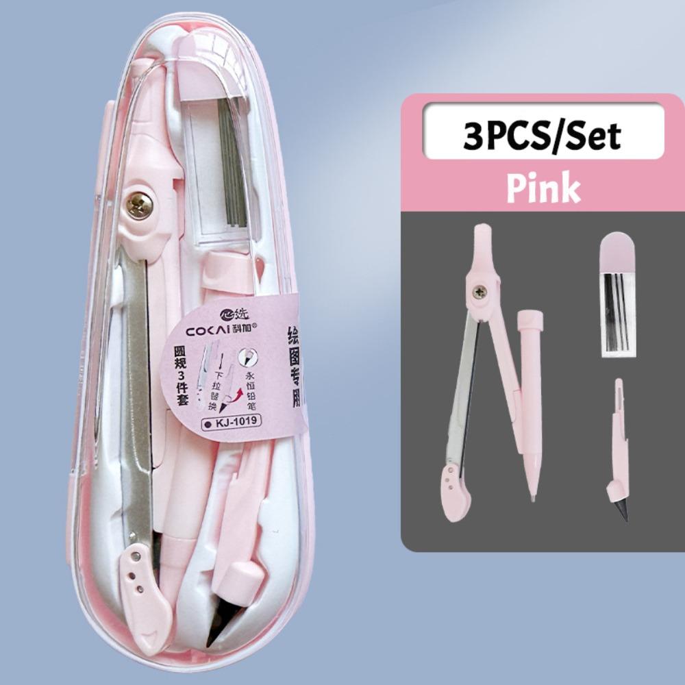3/9PCS Eraser Pencil Compass Kit Transparent Measuring Ruler Multi-Function Ruler Set  School Office