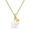 S925 Sterling Silver Five-Pointed Star White Lip Shell Necklace Plated Simple Beauty Style Ins Clavicle Chain