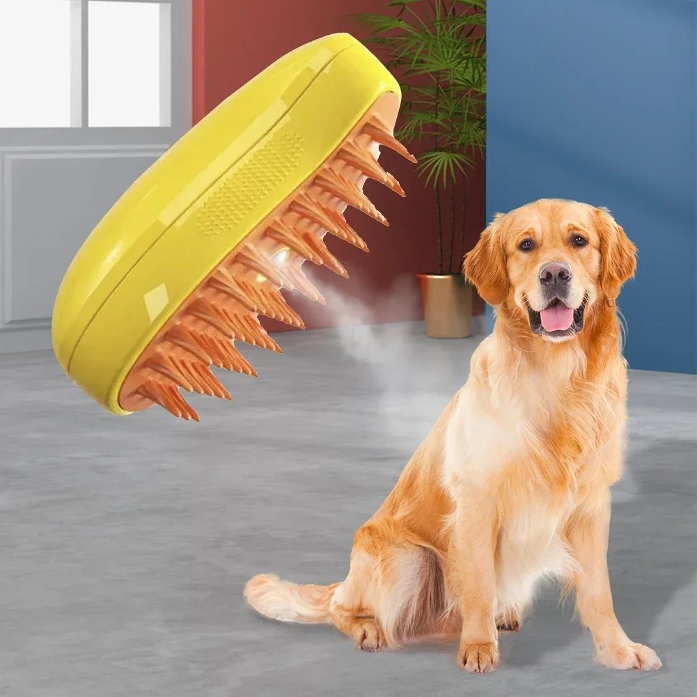 1~2pcs Steam Pet Brush 3-in-1 Massage Dog Steamy Brush Spray Beauty Tangled and Loose Hair Removal Cats Grooming Comb Dogs