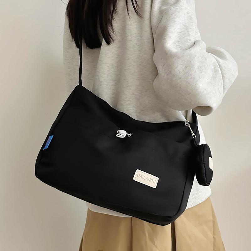Two-piece set, shoulder bag, messenger bag, student simple solid color commuter bag, simple child and mother bag tide