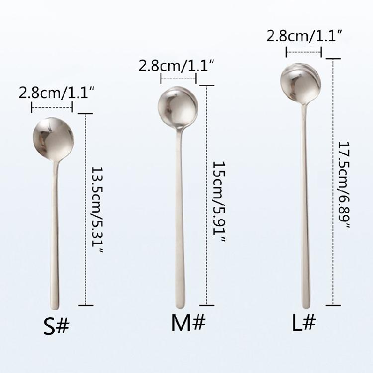 Stainless Steel Coffee Spoon Round for Head Spoon Korean Style Vintage Teaspoons