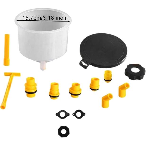 15 Pieces Radiator Coolant Filling Funnel Set No Spill Coolant Funnel Set Portable Cooling System Tool Accessory